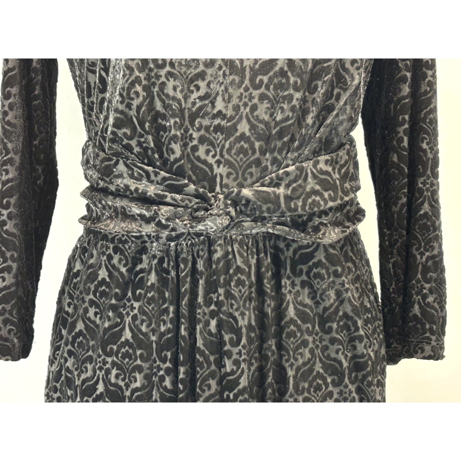 Talbots VINTAGE? Talbots Velvet Burnout Dress Midi Sheath Women's Size M Black Gothic Stretch 10 Ladies Witchy Twist Men/Women? Size M / US 6-8 / IT 42-44 - 6 Thumbnail