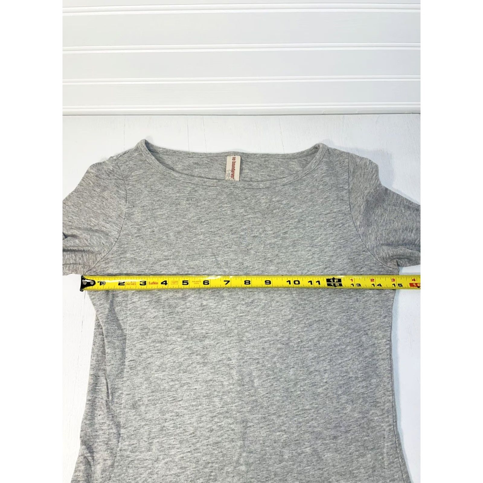 Vintage NO BOUNDARIES Shirt M Women Long Sleeve Round Neck Gray Heather New NWOT Size M / US 6-8 / IT 42-44 - 7 Thumbnail