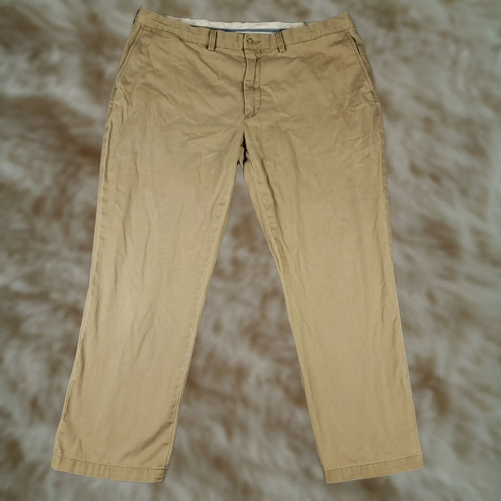 Ralph Lauren Ralph Lauren Pants Mens 42x30 Beige Flat Front Chino Trousers Regular Fit Front Pocket Straight Leg Casual Dress Pants Mens Beige Ralph Lauren Pants Size US 42 / EU 58 - 1 Thumbnail