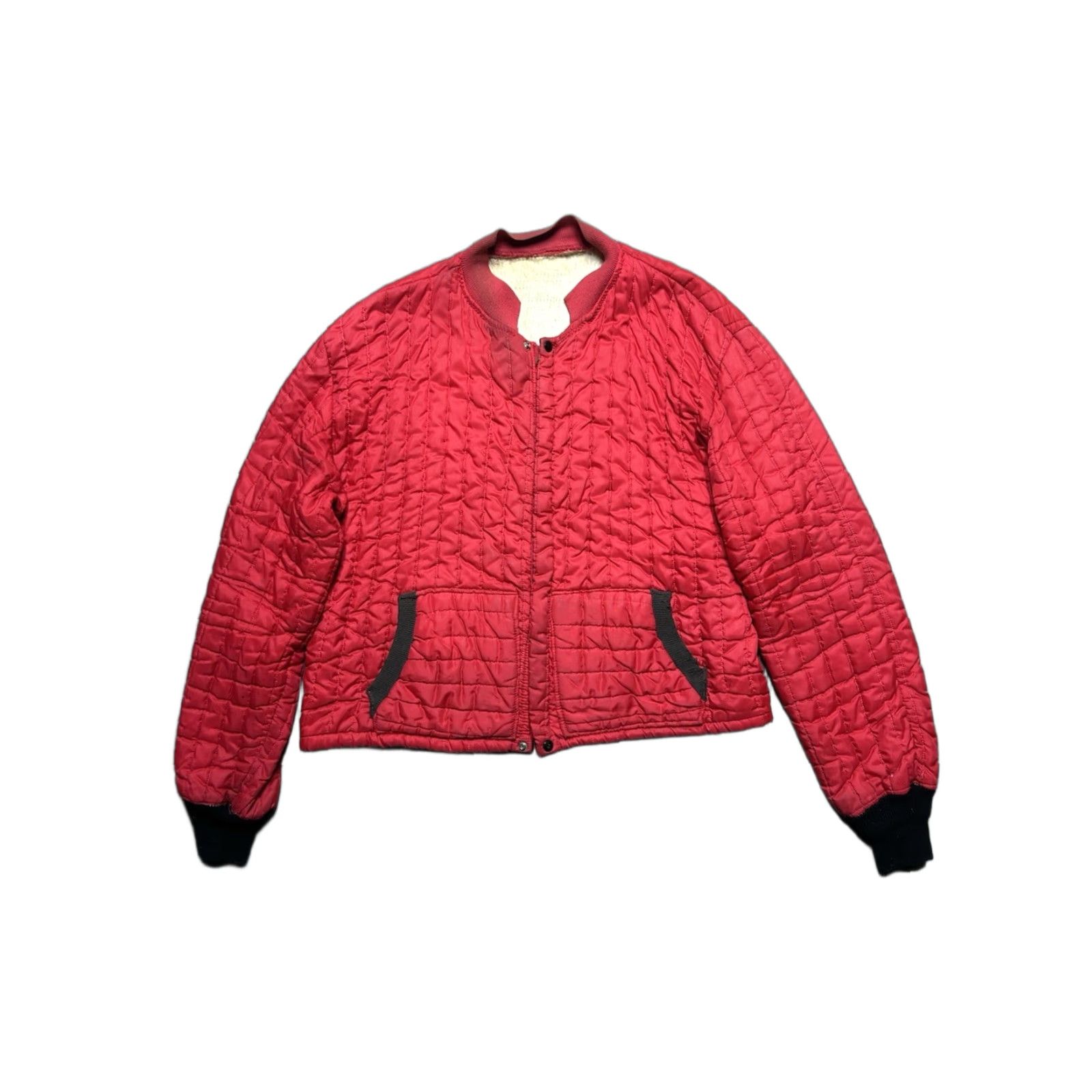 Vintage VINTAGE 60s quilted bomber jacket waffle knit thermal lined zip red men’s large Flight Jacket Mens Regular L Red Quilted Bomber / 60s Vintage Flight Size US L / EU 52-54 / 3 - 1 Thumbnail