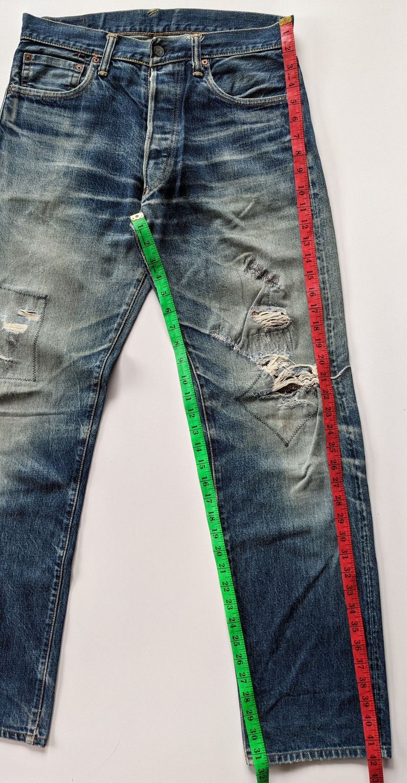 Evisu Evisu daicock distressed selvedge custom jeans Size US 31 - 9 Thumbnail