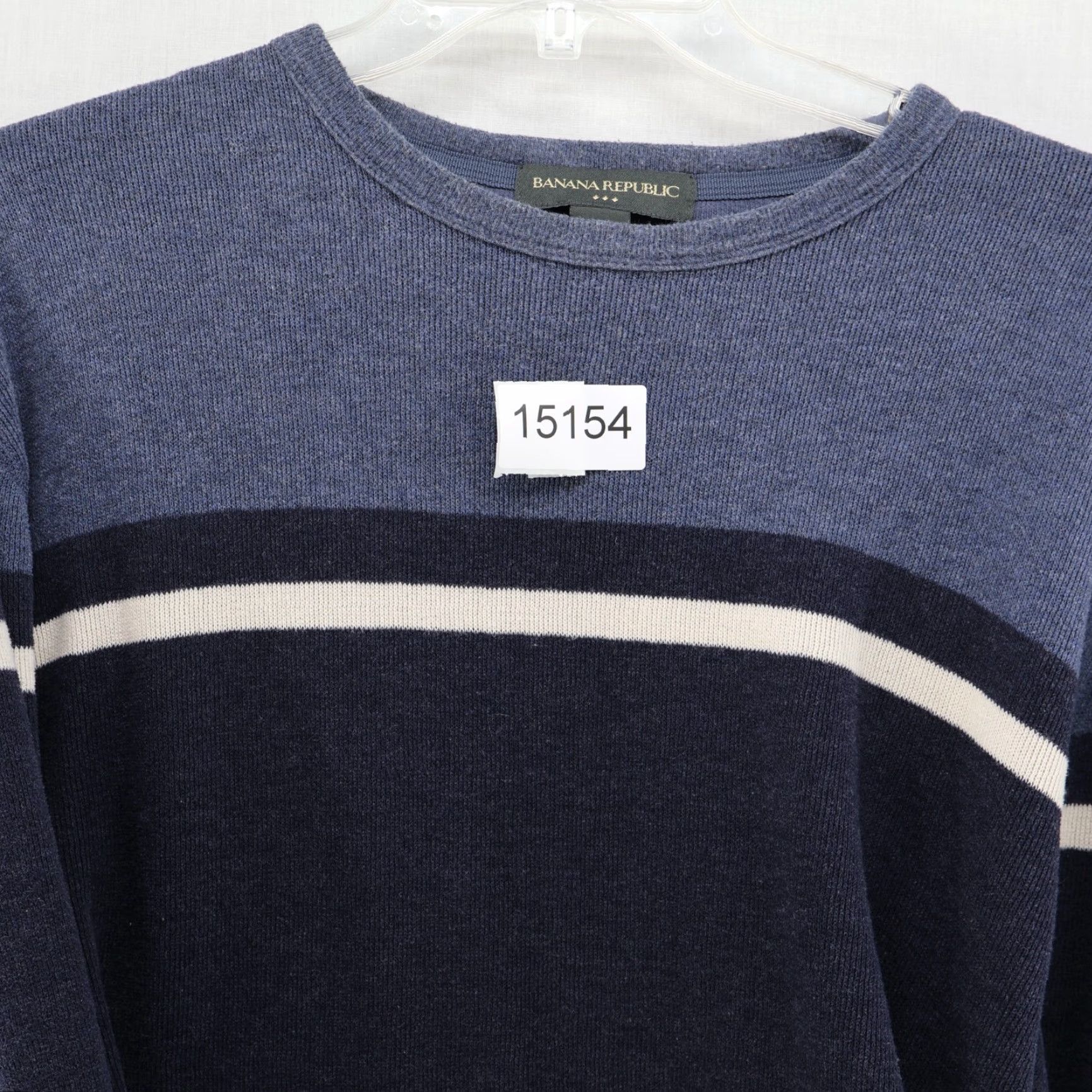 Banana Republic VINTAGE Banana Republic Sweater Men XL Blue Striped Knit Pullover Crew Neck Regular Fit 90s Preppy Y2K Mens Size US XL / EU 56 / 4 - 5 Thumbnail