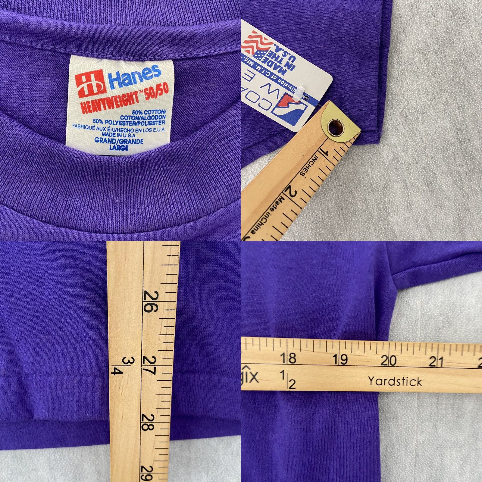 Hanes VINTAGE Hanes Florida T-Shirt Adult Large Purple Coral Reef Ecosystem 90s Mens Size US L / EU 52-54 / 3 - 8 Thumbnail