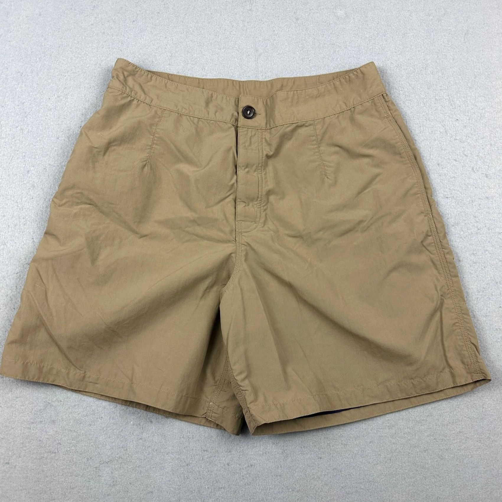 Patagonia Patagonia Shorts Mens 35 Beige Baggies Chino Lining Outdoors Hiking 90s Casual 7in Inseam Cargo Pockets Logo Embroidered Polyester Regular Denim Size US 35 - 2 Thumbnail