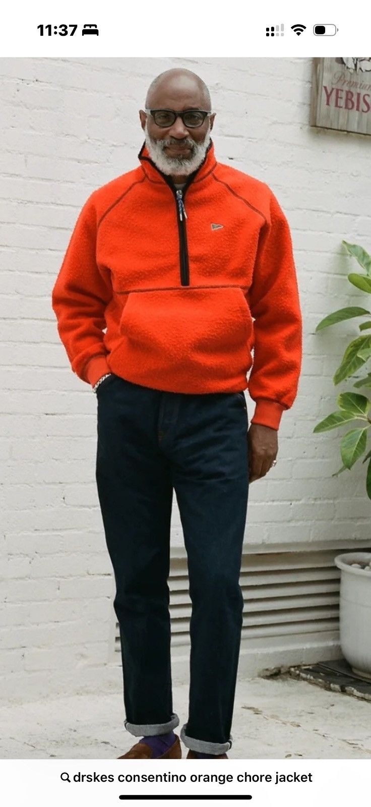 Drake's Orange Casentino Wool Half-Zip Sweater size 44 Size US L / EU 52-54 / 3 - 4 Thumbnail