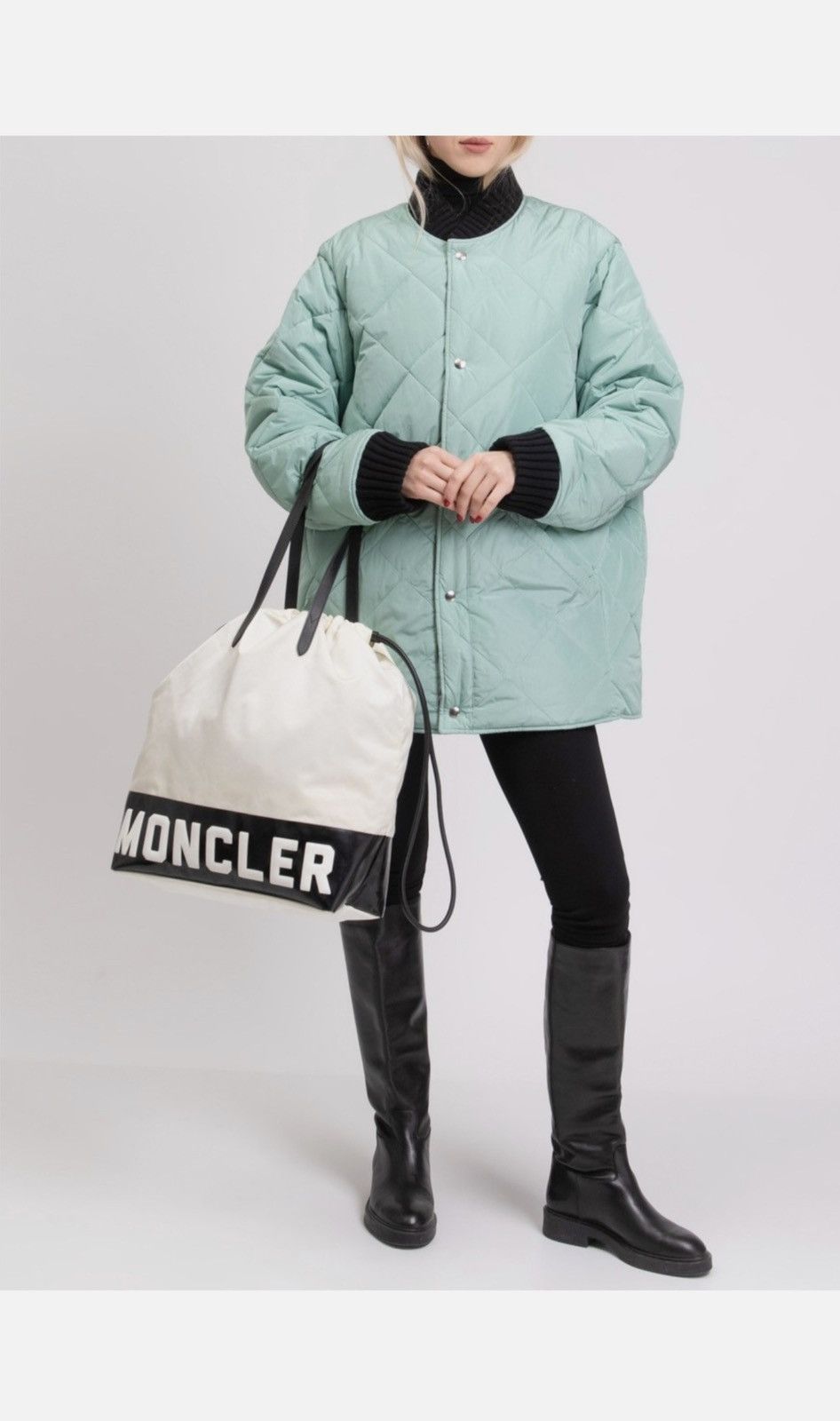 Moncler Moncler Flamenne Tote leather shopping bag embossed luxury Size ONE SIZE - 1 Thumbnail