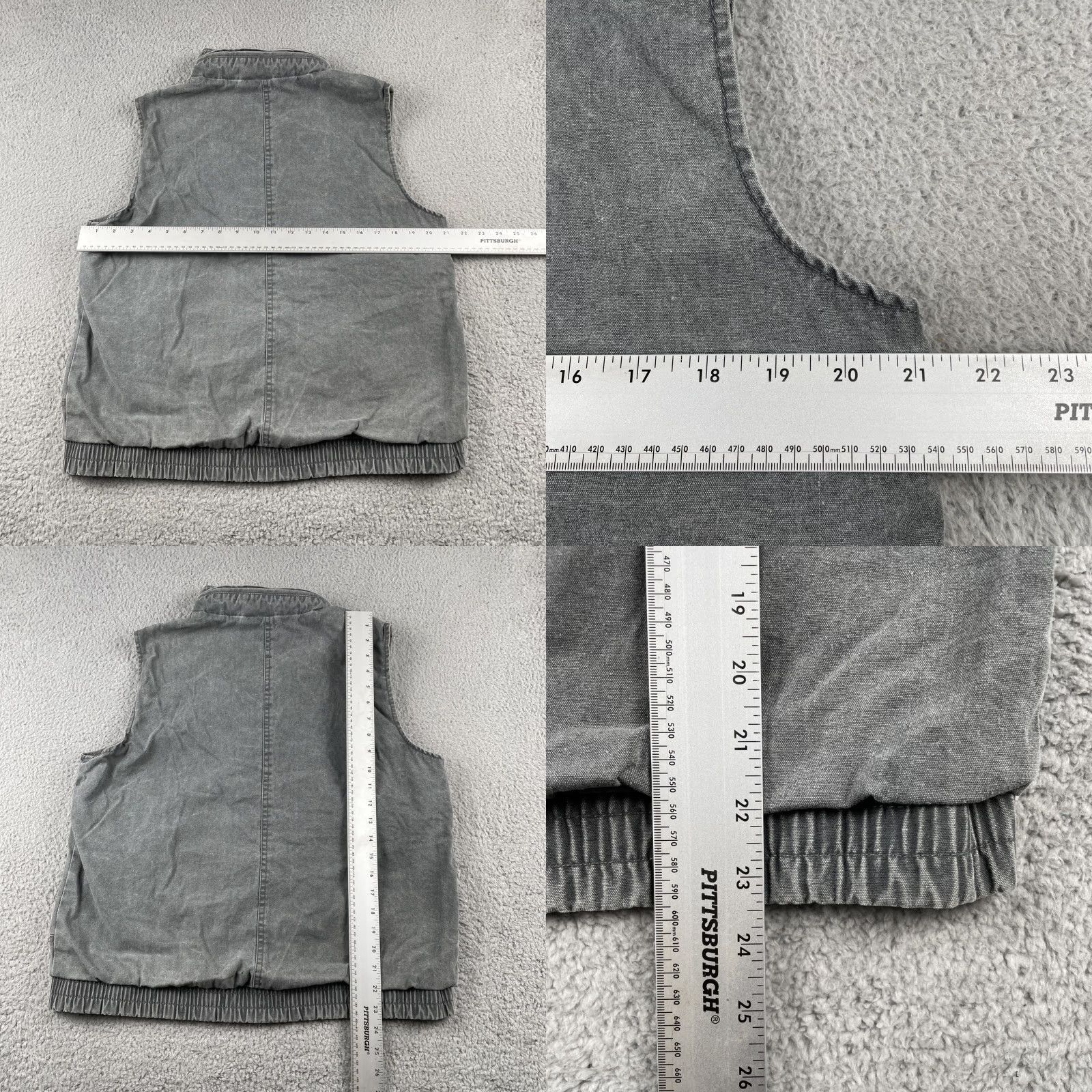 Denime VINTAGE Small Sweater Vest With Hideaway Hood Denim Shell Polyester Lined Gray Vest Mens S Gray 80s 90s Art Rock Outfit Clothing Size US S / EU 44-46 / 1 - 9 Thumbnail