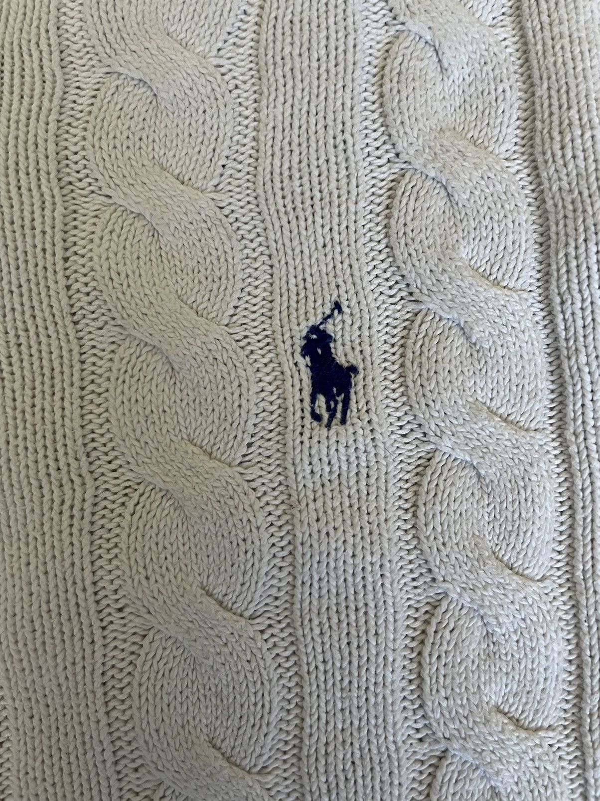 Ralph Lauren Klassischer weißer Cable Knit Sweater– Größe L – Top Zustand Size US L / EU 52-54 / 3 - 5 Thumbnail