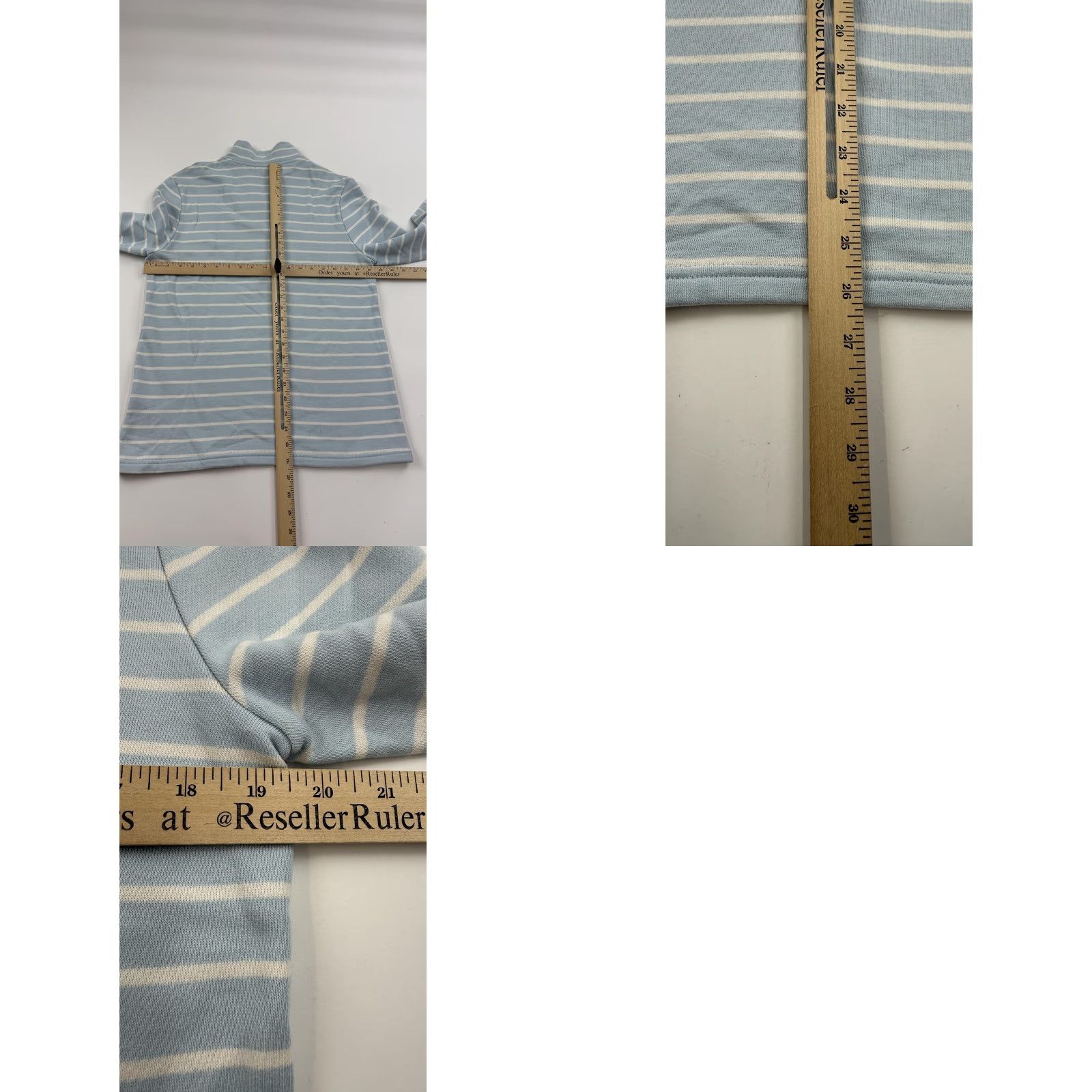 Vintage Très Bien Pullover Sweater Mens Small Blue White Striped Half Zip Mock Neck Size US S / EU 44-46 / 1 - 8 Thumbnail