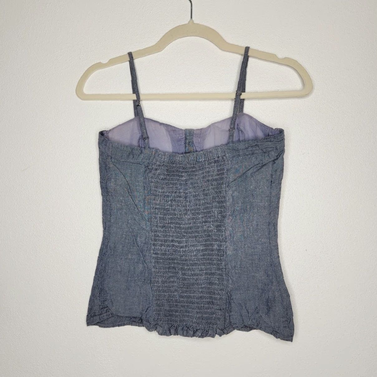 Energie VINTAGE Energie Tank Top Cami Padded Stretch Corset Denim Blue Shirt? Size S / US 4 / IT 40 - 5 Thumbnail