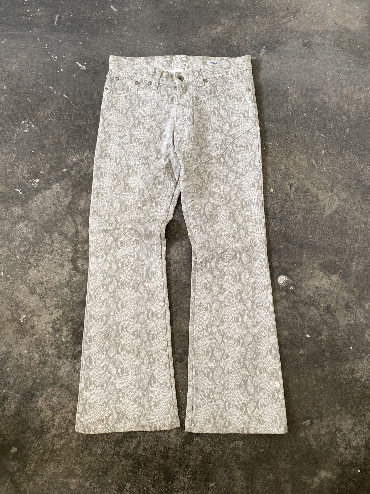 If Six Was Nine Semantic Design “Python” Snakeskin Flared Jeans Size US 30 / EU 46 - 7 Thumbnail