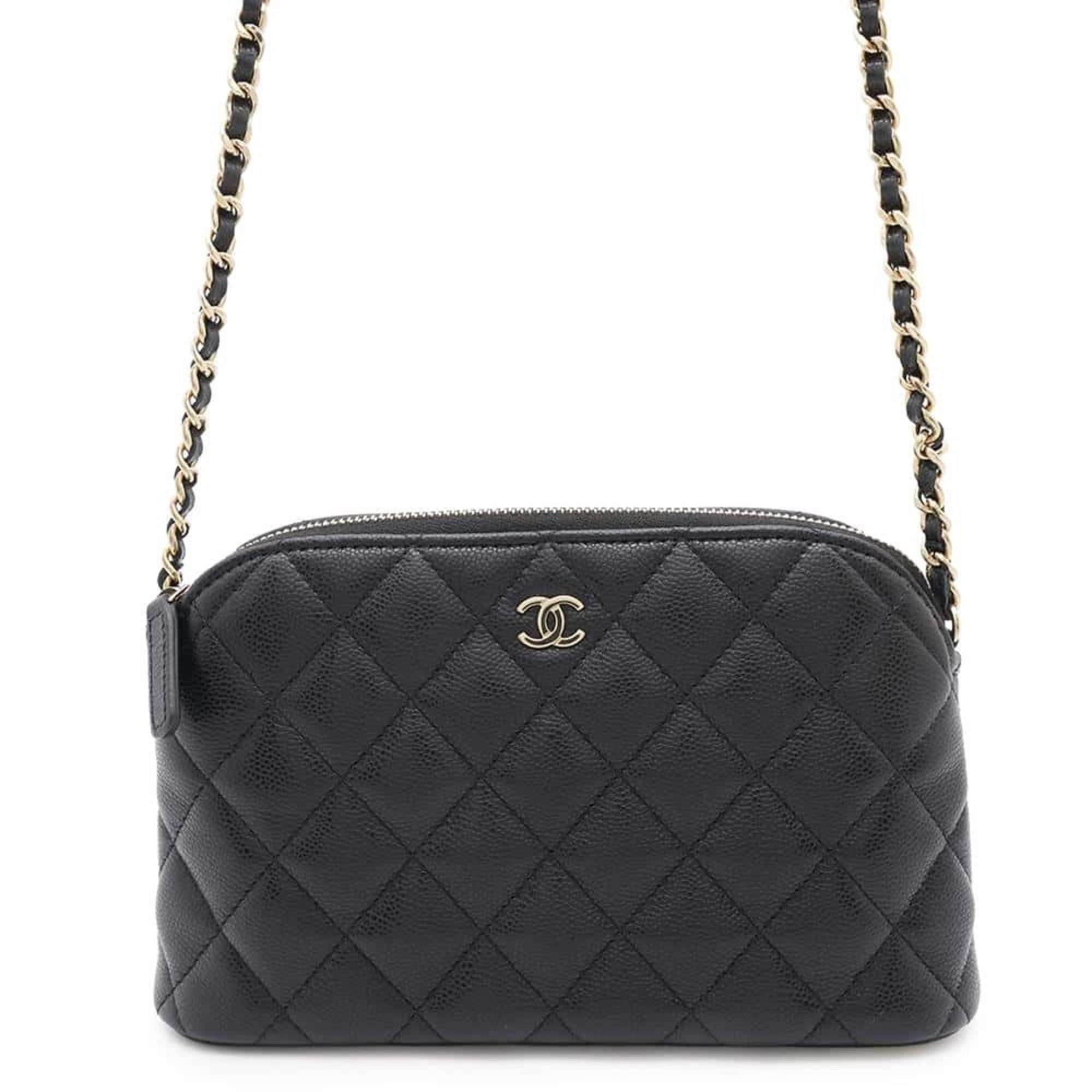 Chanel Chain Shoulder Bag Matelasse Coco Mark Caviar Skin Ap4016 Chanel Black, Women's