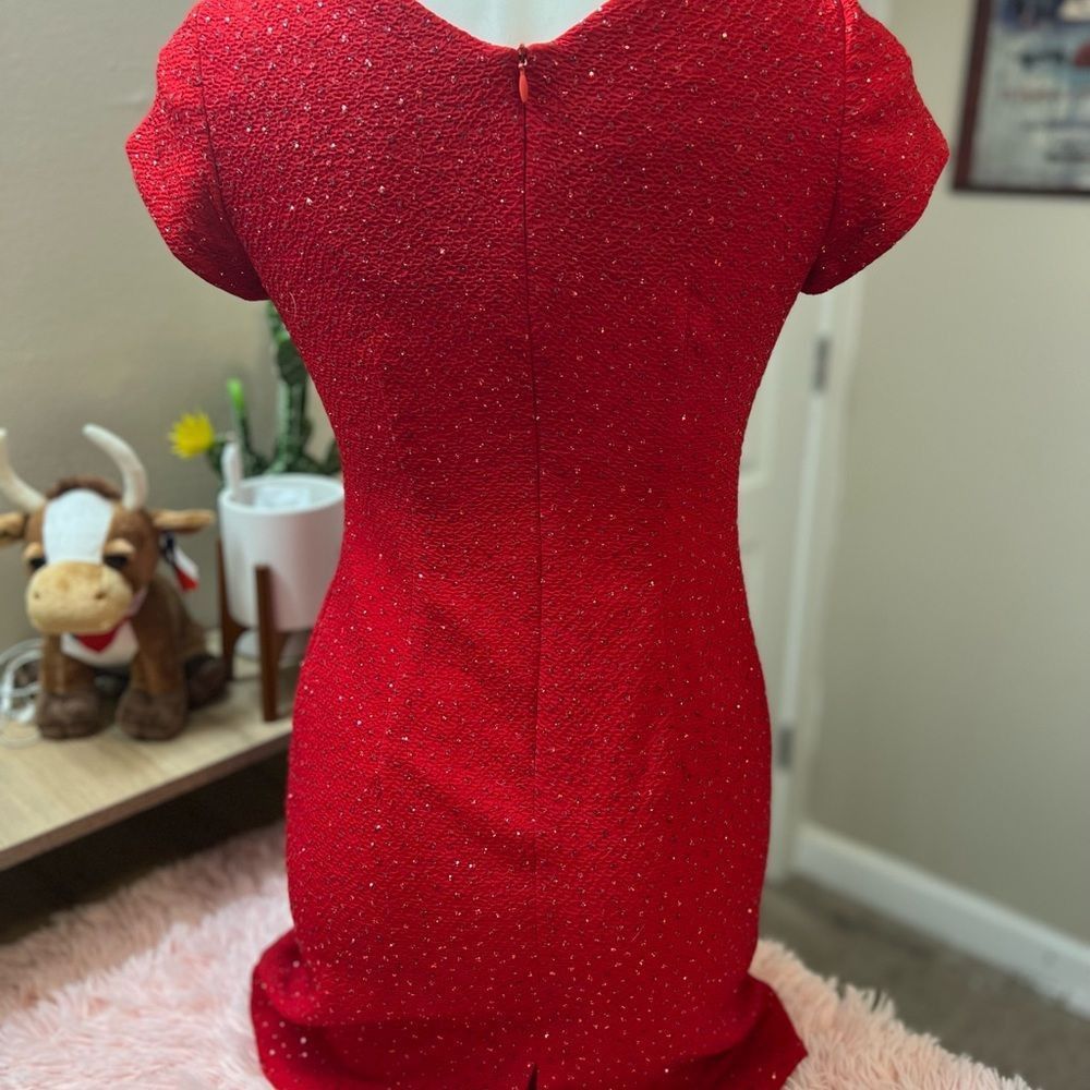 Other David Warren Petites Vintage Red Sequin V-Neck Cap Sleeve Sh Size S / US 4 / IT 40 - 9 Thumbnail