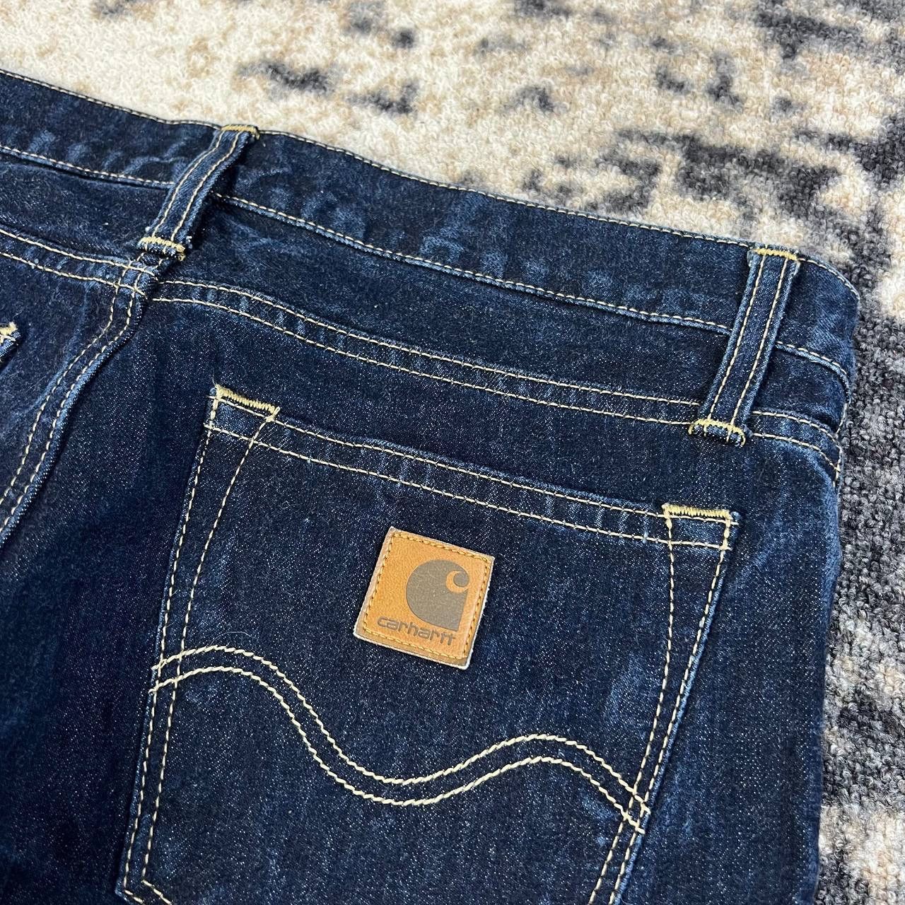 Carhartt Carhartt Vintage Y2K Pocket Logo Dark Blue Denim Jeans Size 27" / US 4 / IT 40 - 5 Thumbnail