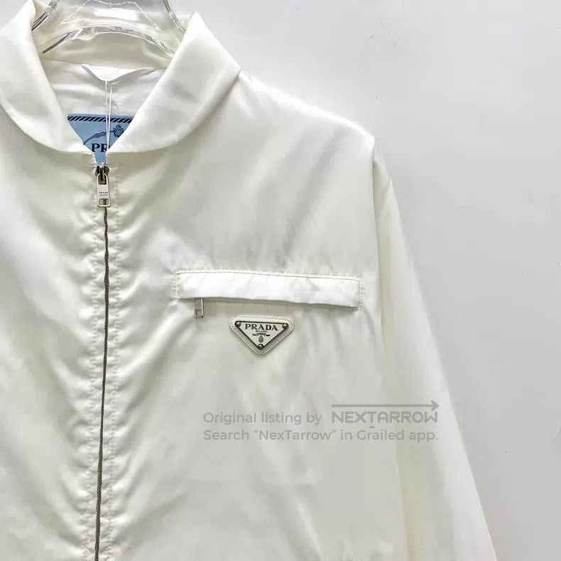 Prada Prada White triangle lapel zipper long-sleeved jacket Size XS / US 0-2 / IT 36-38 - 3 Thumbnail