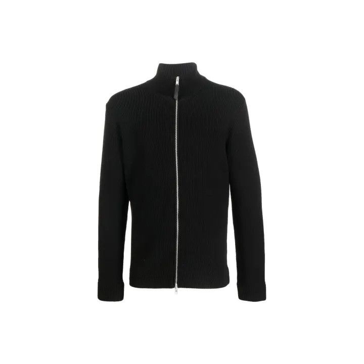 Maison Margiela Maison Margiela Black Zippered Knit Cardigan 0079 Size US XL / EU 56 / 4 - 1 Thumbnail