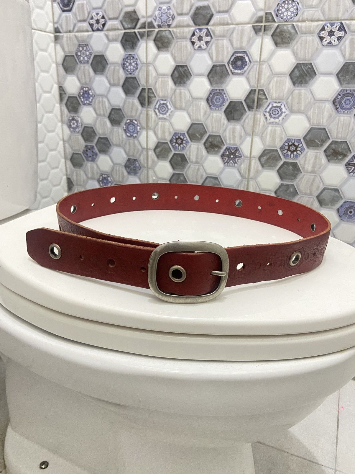 Issey Miyake *FINALDROP* Vintage Issey Miyake Leather Prong Belt Size ONE SIZE - 7 Thumbnail