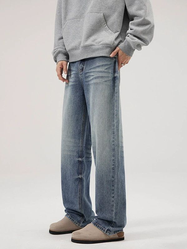 Jean Men's washed vintage distressed cleanfit jeans Size US 32 / EU 48 - 2 Thumbnail