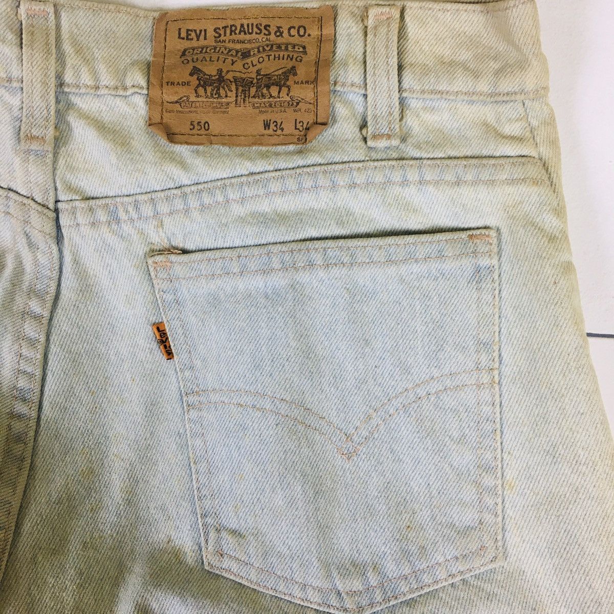 Levi's Vintage 80s Levi’s 550 Orange Tab Made in USA Size US 34 / EU 50 - 8 Thumbnail