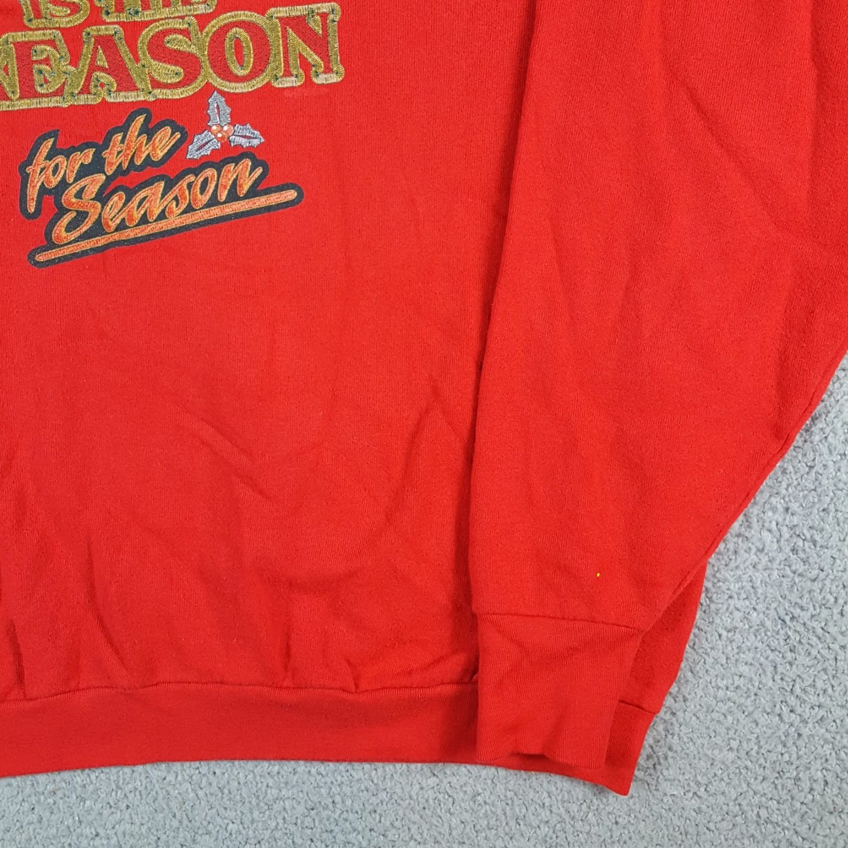 Delta VINTAGE Jesus Is The Reason Christmas Delta Sweatshirt Pullover Crewneck Men 2XL Red 90s Christmas University USA Retro Sports Graphic Print Size US XXL / EU 58 / 5 - 5 Thumbnail