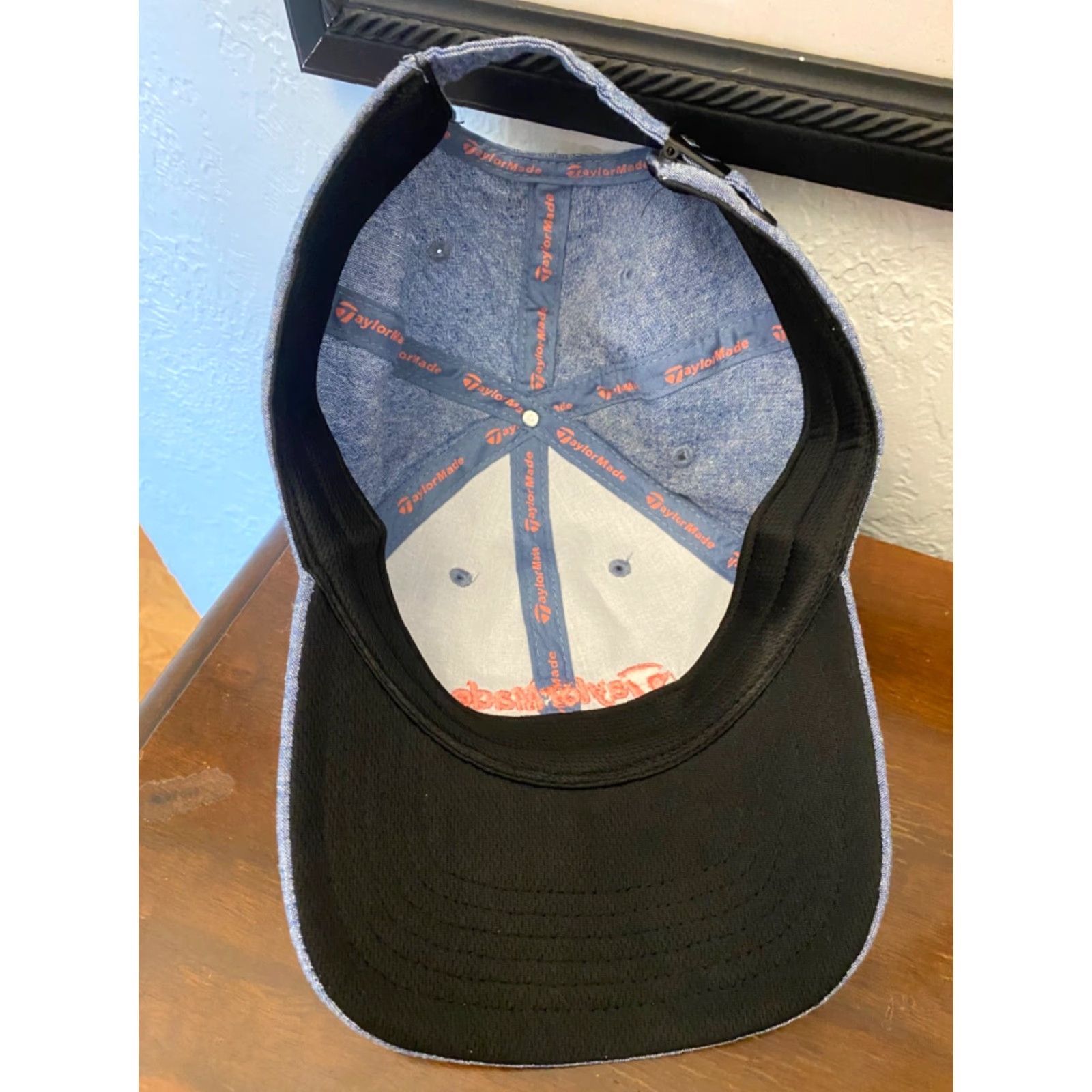 TaylorMade Taylor Made Unisex Blue Denim Pink Adjustable Logo Print One Size Golf Cap Size ONE SIZE - 4 Thumbnail
