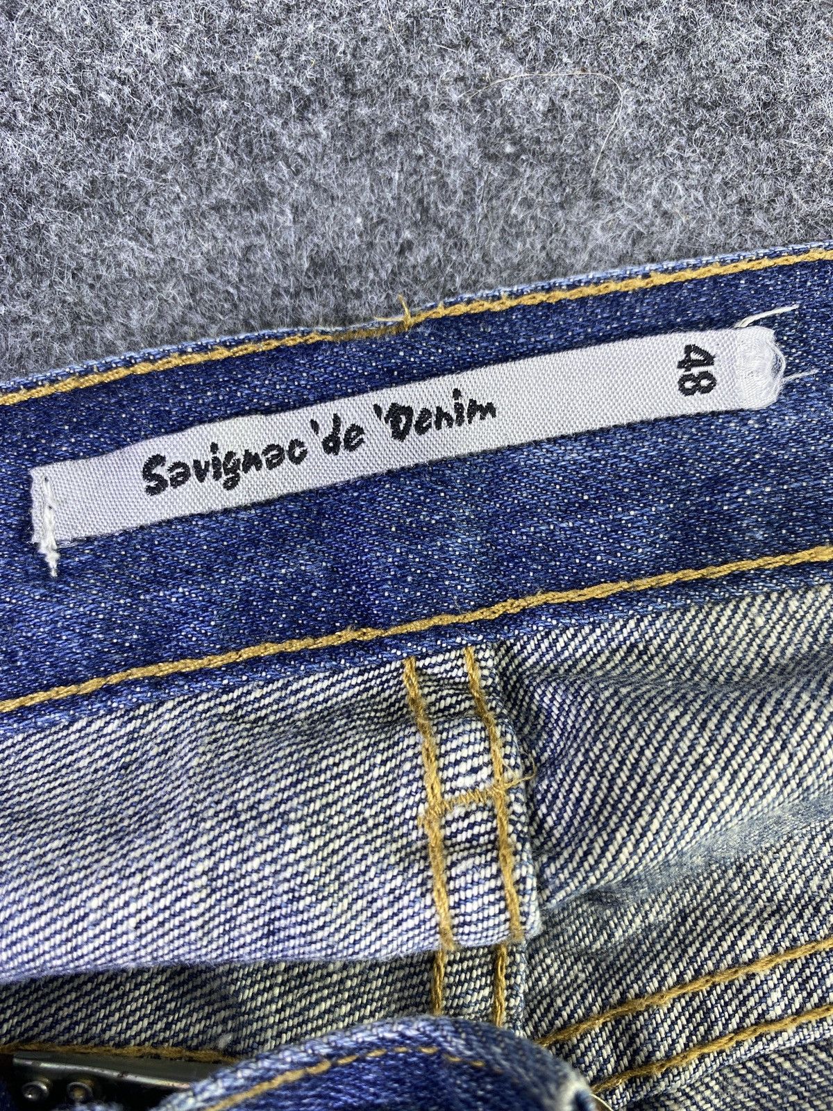 Japanese Brand × Jean Savignac 'de Denim Distressed Blue Wash Jeans - J956 Size US 34 / EU 50 - 7 Thumbnail