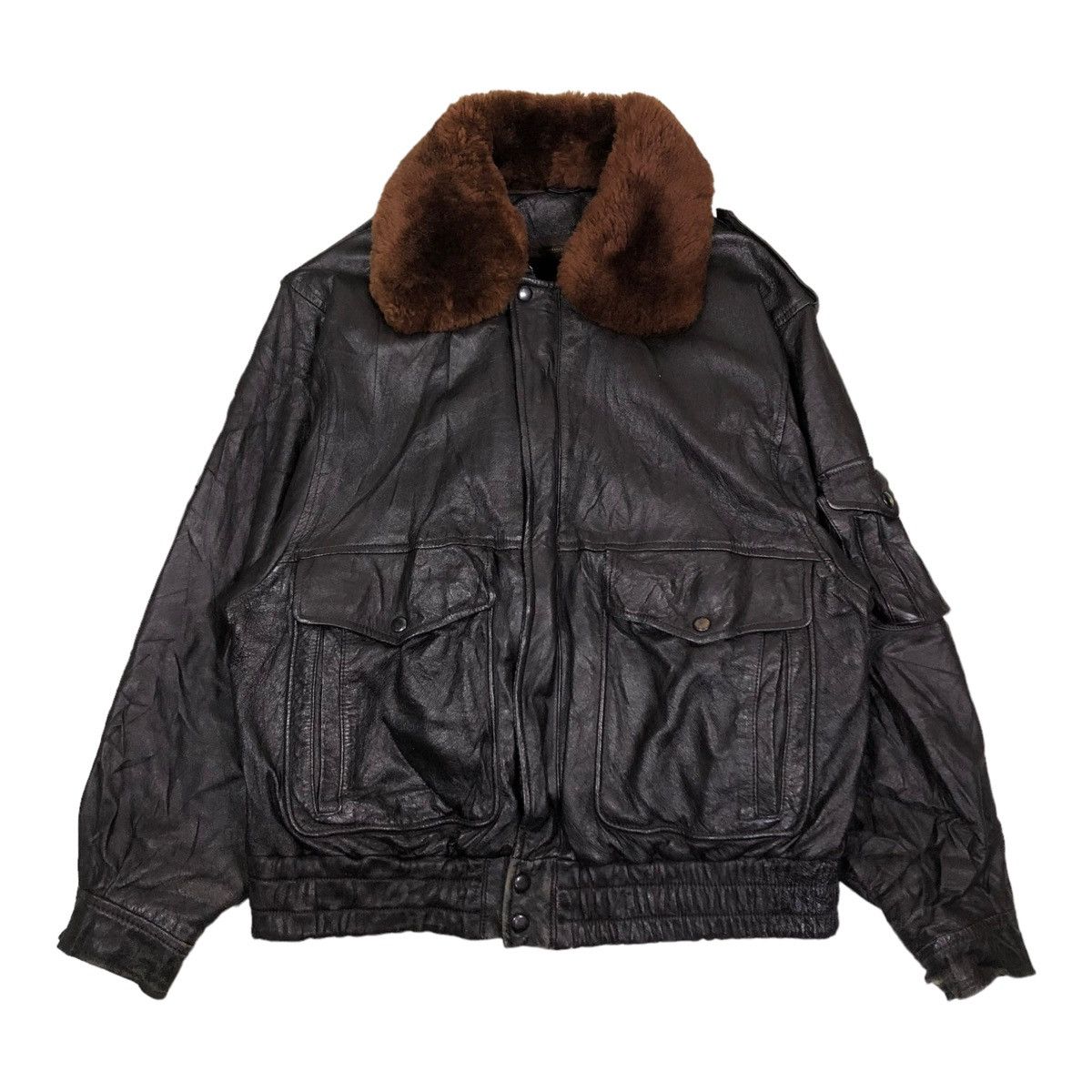 🔥VINTAGE BIKER LEATHER JACKET GARGON ISSEY MIYAKE FUR COLLAR
