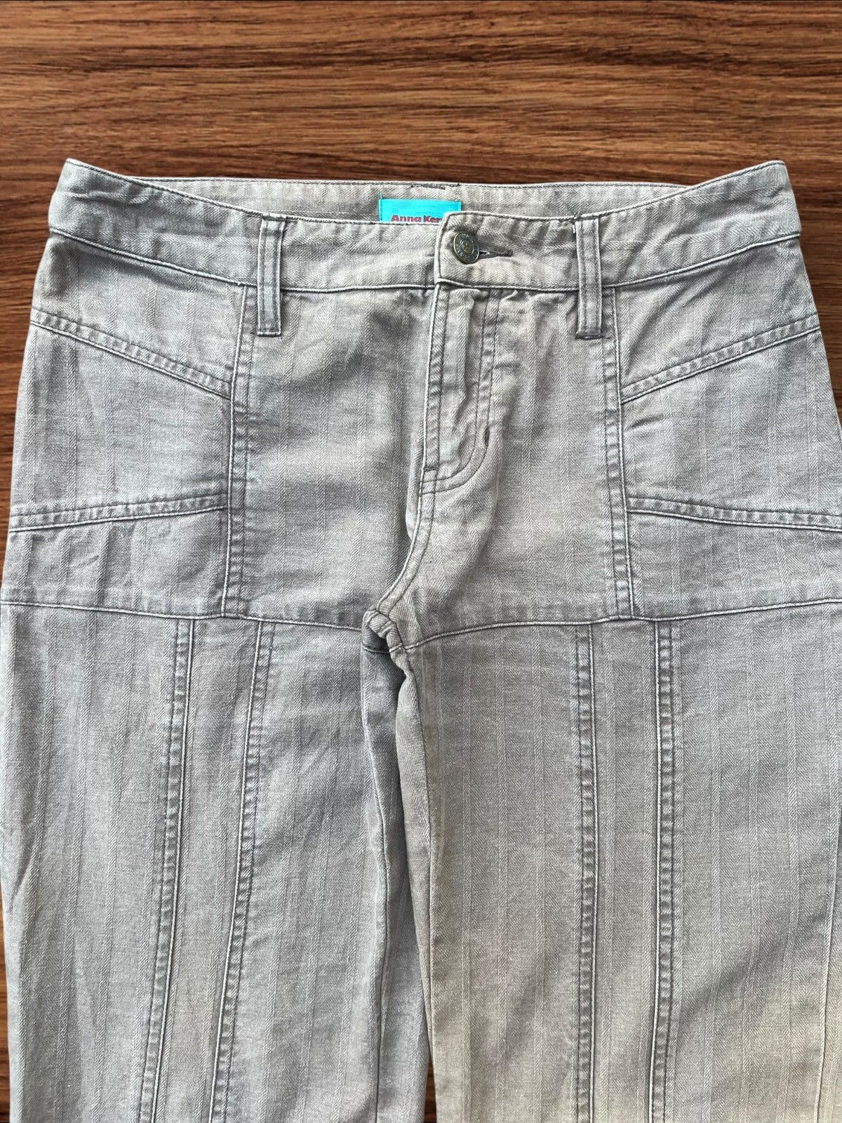 Japanese Brand Vintage Grunge Stripped Sun Faded Double Pocket Flare Pants Size US 29 - 3 Thumbnail