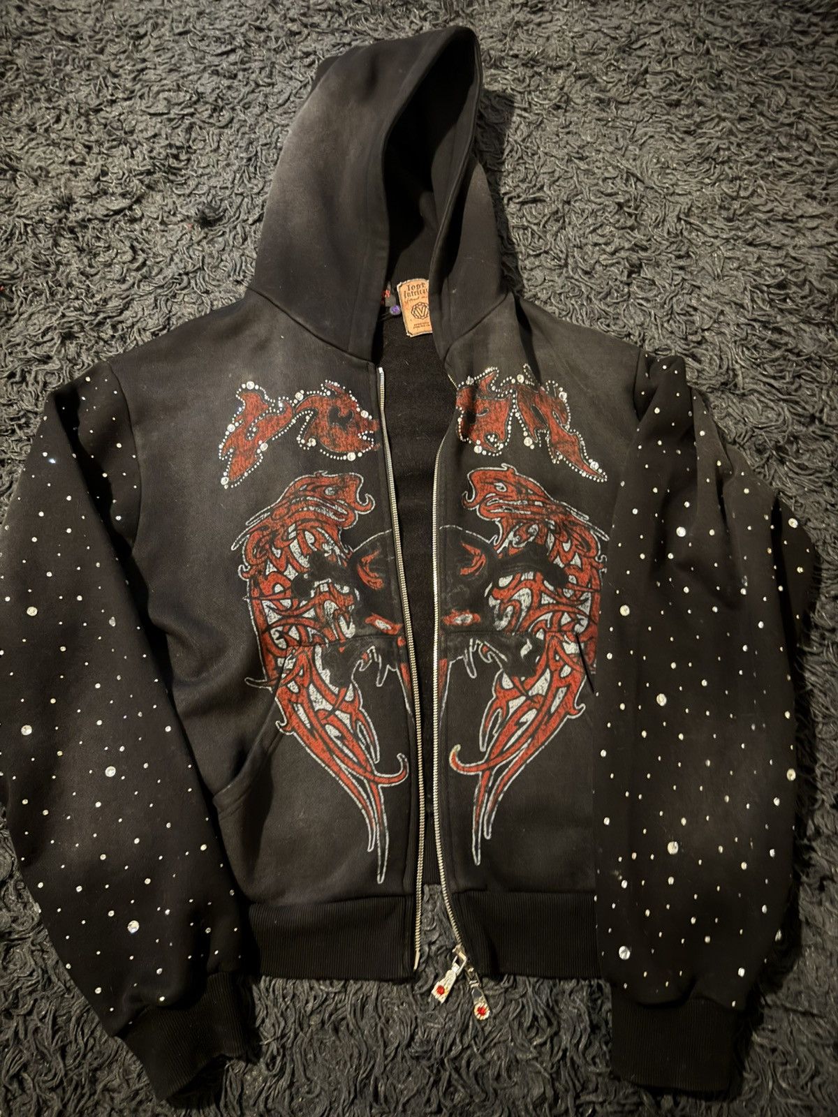 Lost Intricacy Zip Up Hoodie Black