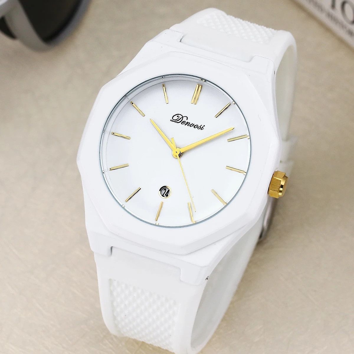 Luxury Retro Quartz Watch Casual Y2K Sports Waterproof in White, Men's