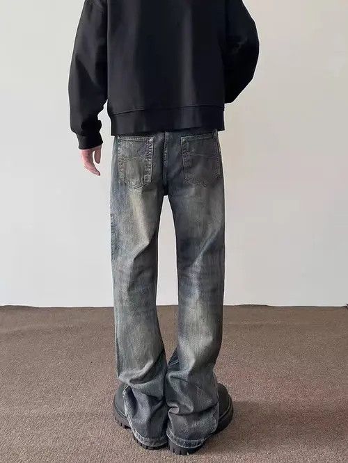 Jean VIBE Check Pattern Graphic Distressed Jeans Size US 30 / EU 46 - 4 Thumbnail