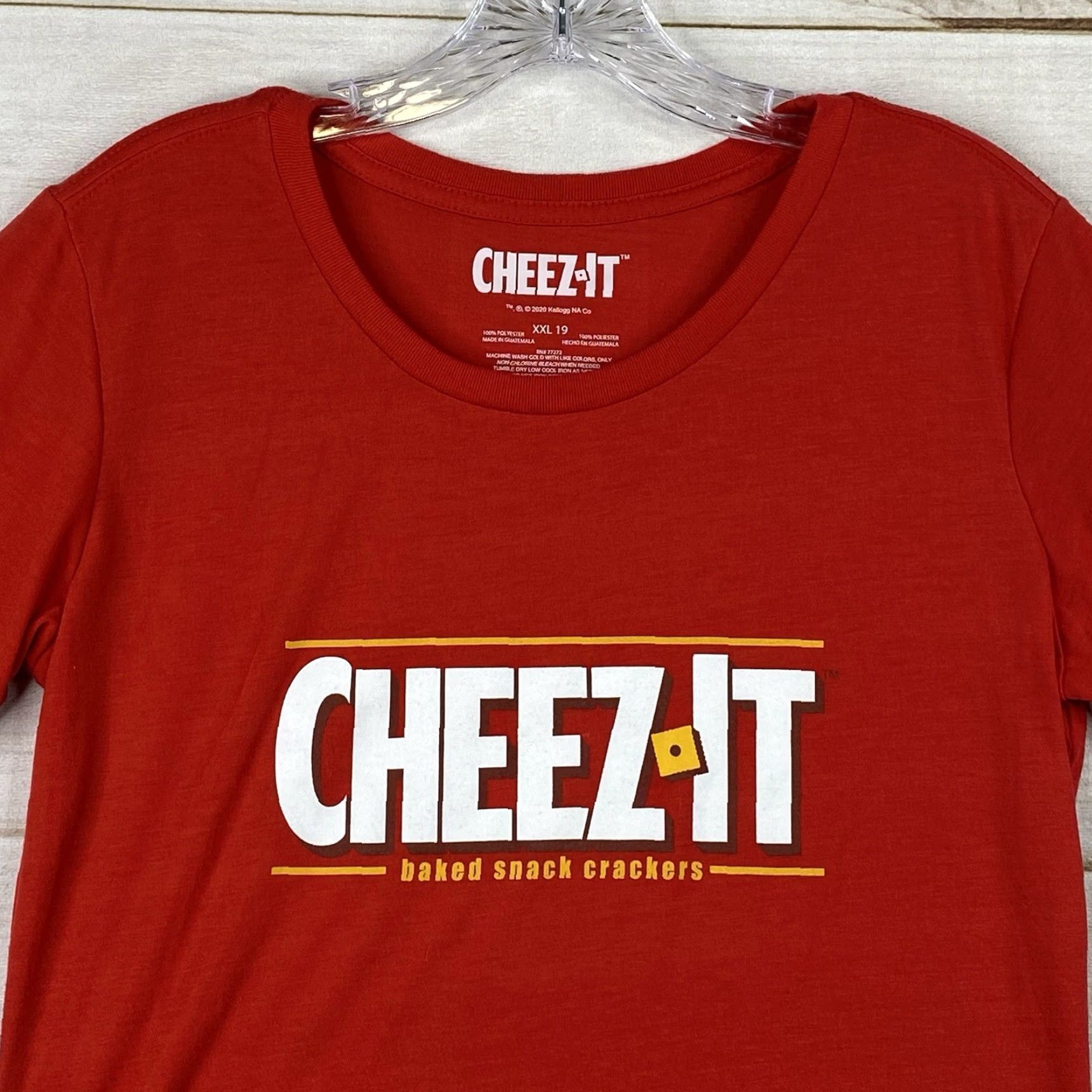 Vintage Kellogg's Cheez-It Classic Logo T Shirt Red 2XL Womens Jr Sz 19 High Low Hem Short Sleeve Shirt Mens Girls Womens Size XXL / US 16-18 / IT 52-54 - 2 Thumbnail