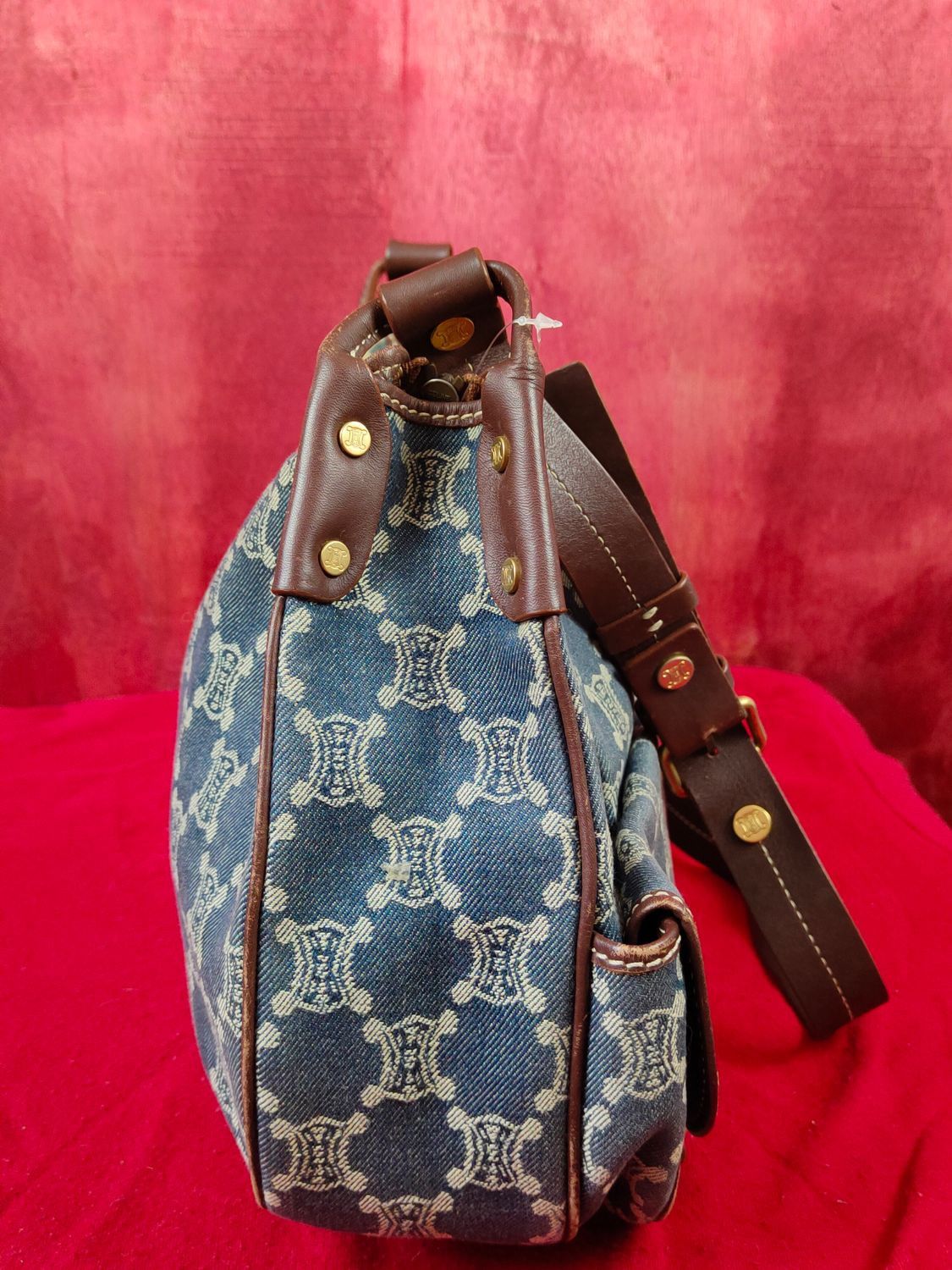 Celine Celine denim monogram vintage Shoulder hand Bag #SB035DLAL Size ONE SIZE - 11 Thumbnail