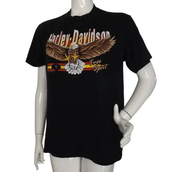 Harley Davidson 1988 Harley Davidson Tshirt, Attacking Eagle, Woodstock NY Size US L / EU 52-54 / 3 - 3 Thumbnail