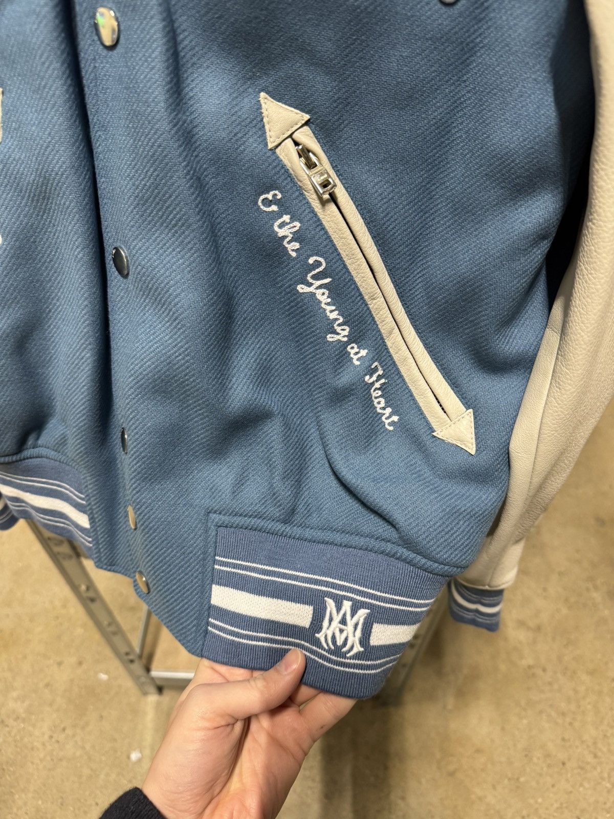 Amiri Amiri Bluefin Imagination Leather Varsity Jacket NEW 3200$ Size US M / EU 48-50 / 2 - 7 Thumbnail