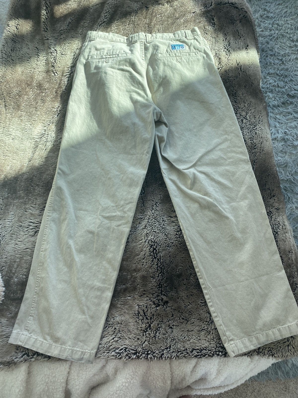 Vintage Porn Star Pants sz36 tan/blue ruler zipper Size US 36 / EU 52 - 3 Thumbnail