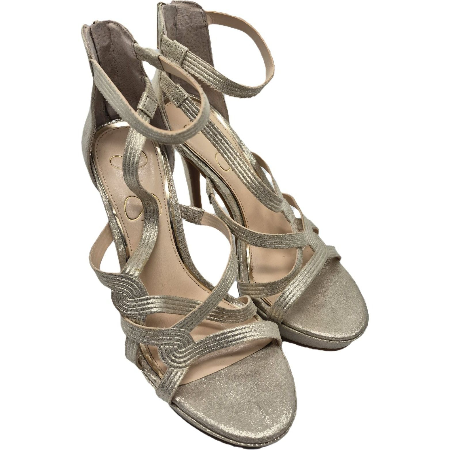 Jessica Simpson Jessica Simpson JS-Bellanne Metallic Gold Strappy Heels 8 Size US 8 / IT 38 - 1 Thumbnail
