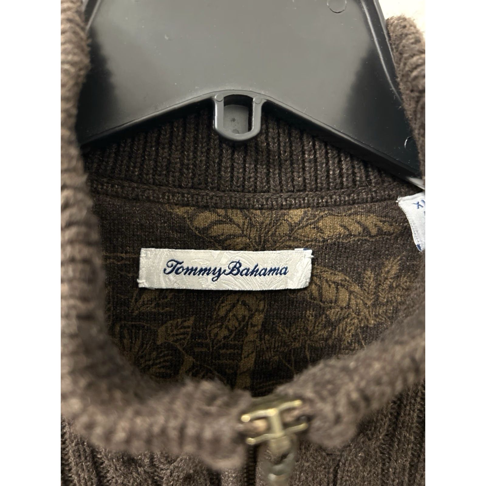Tommy Bahama Tommy Bahama 1/4 Zip Mens XL Brown Cable-Knit Pullover Sweater Long Sleeve Size US XL / EU 56 / 4 - 5 Thumbnail