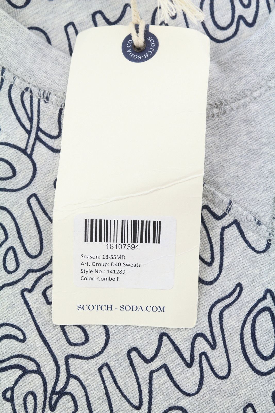 Scotch & Soda M Grey Melange Logo Print Sweatshirt 88553 Size US M / EU 48-50 / 2 - 6 Thumbnail