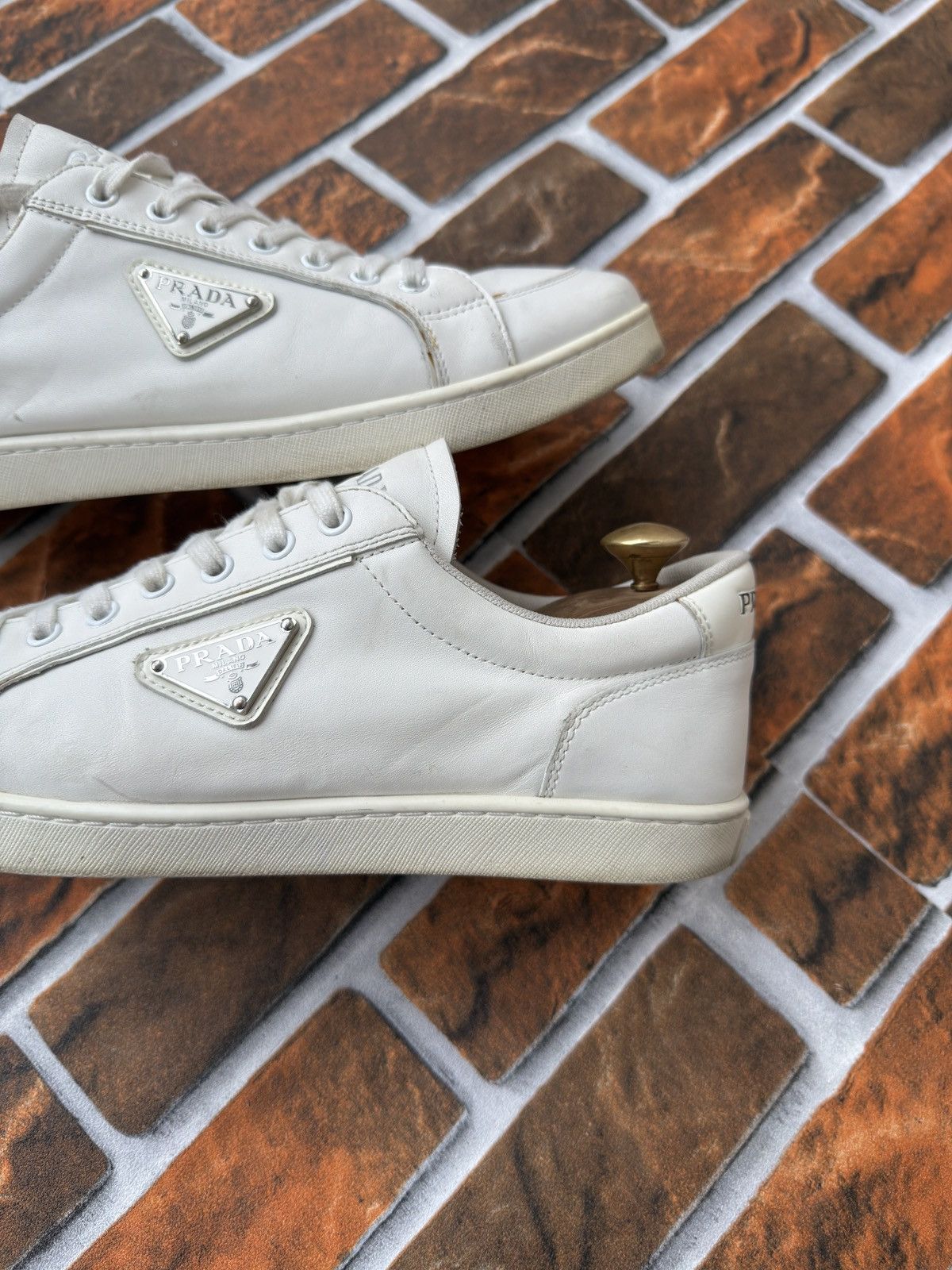 Prada ⚪️❕ downtown luxury trainers Size US 10 / EU 43 - 6 Thumbnail