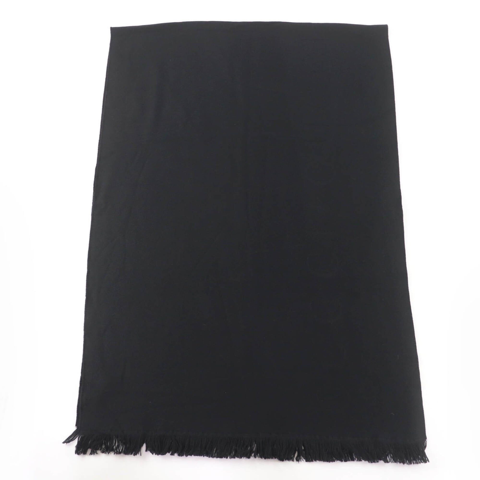 Gucci GUCCI 599437 100% Wool Logo Fringe Large Scarf/Stole Black 70 x 220cm Made in Italy Women's Authentic Size ONE SIZE - 1 Thumbnail