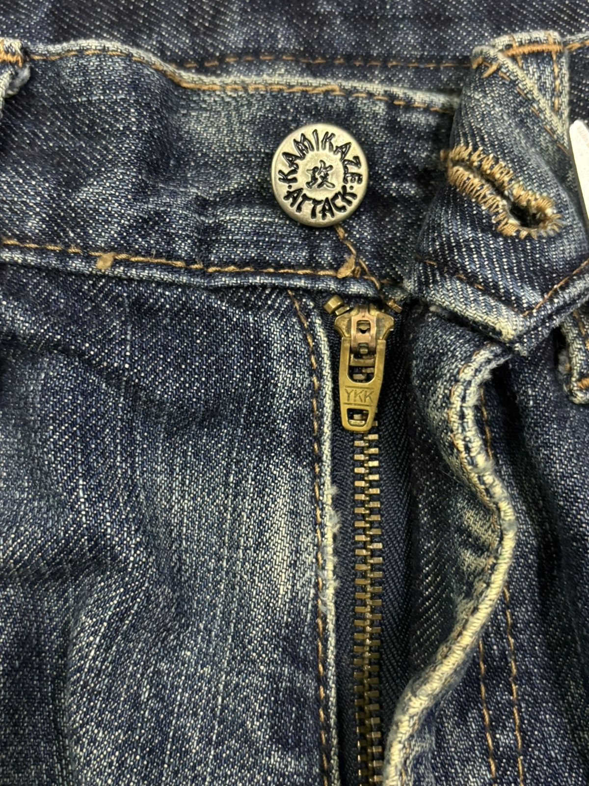 Tornado Mart Japanese Brand Kamikaze Attack Flare Distressed Jeans Size US 31 - 4 Thumbnail