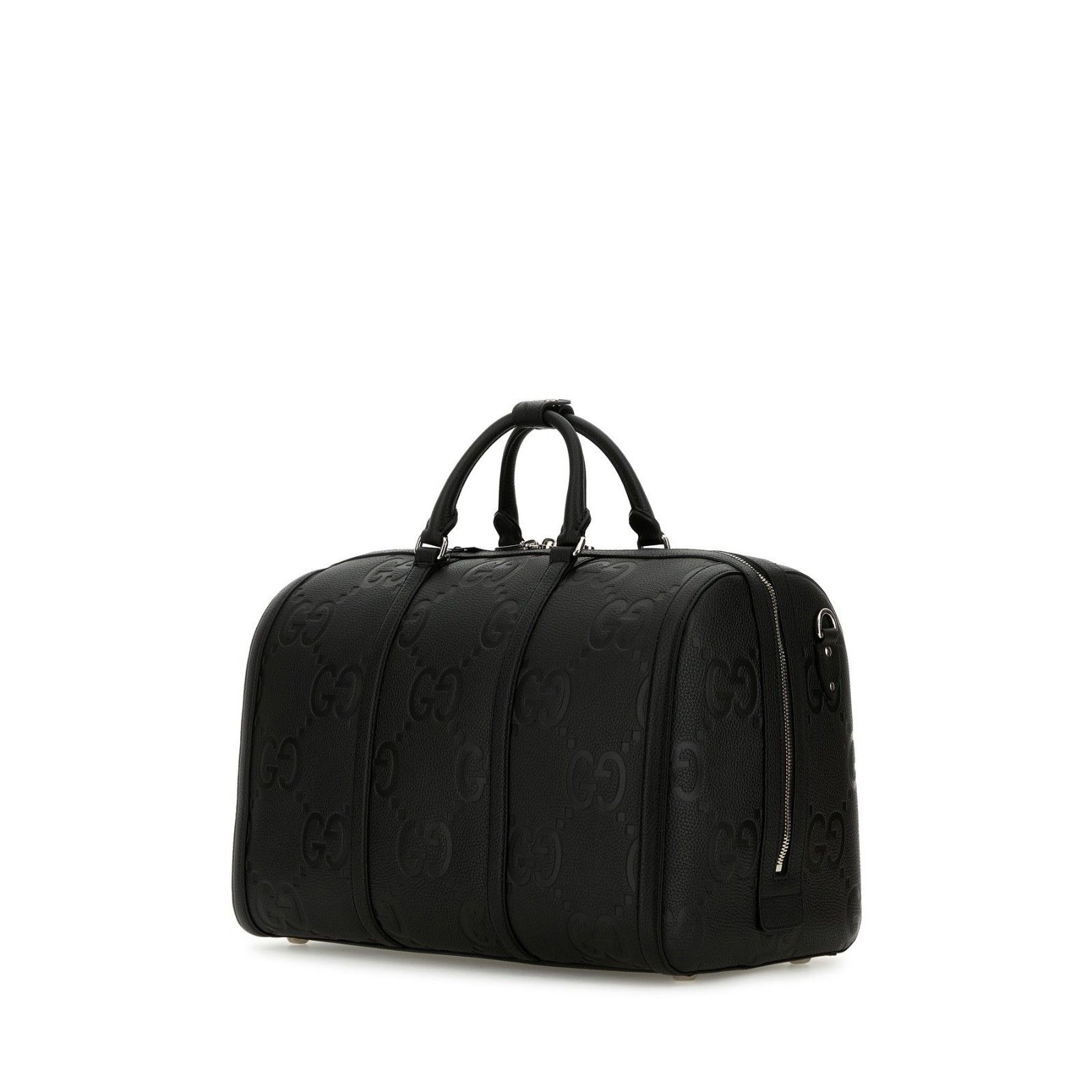 GUCCI GG Black Leather Travel Duffle Bag New & Authentic