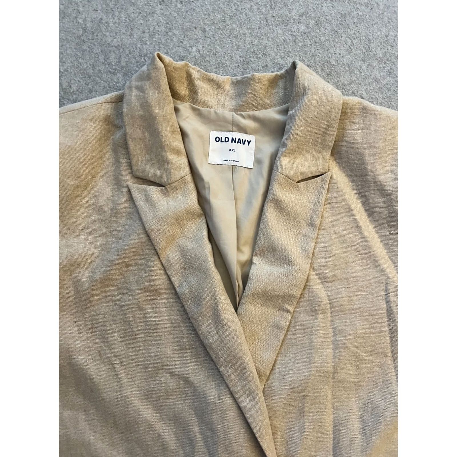 Old Navy Old Navy Blazer Women's XXL Beige Linen Blend Double Breasted Quiet Luxury Size XXL / US 16-18 / IT 52-54 - 7 Thumbnail