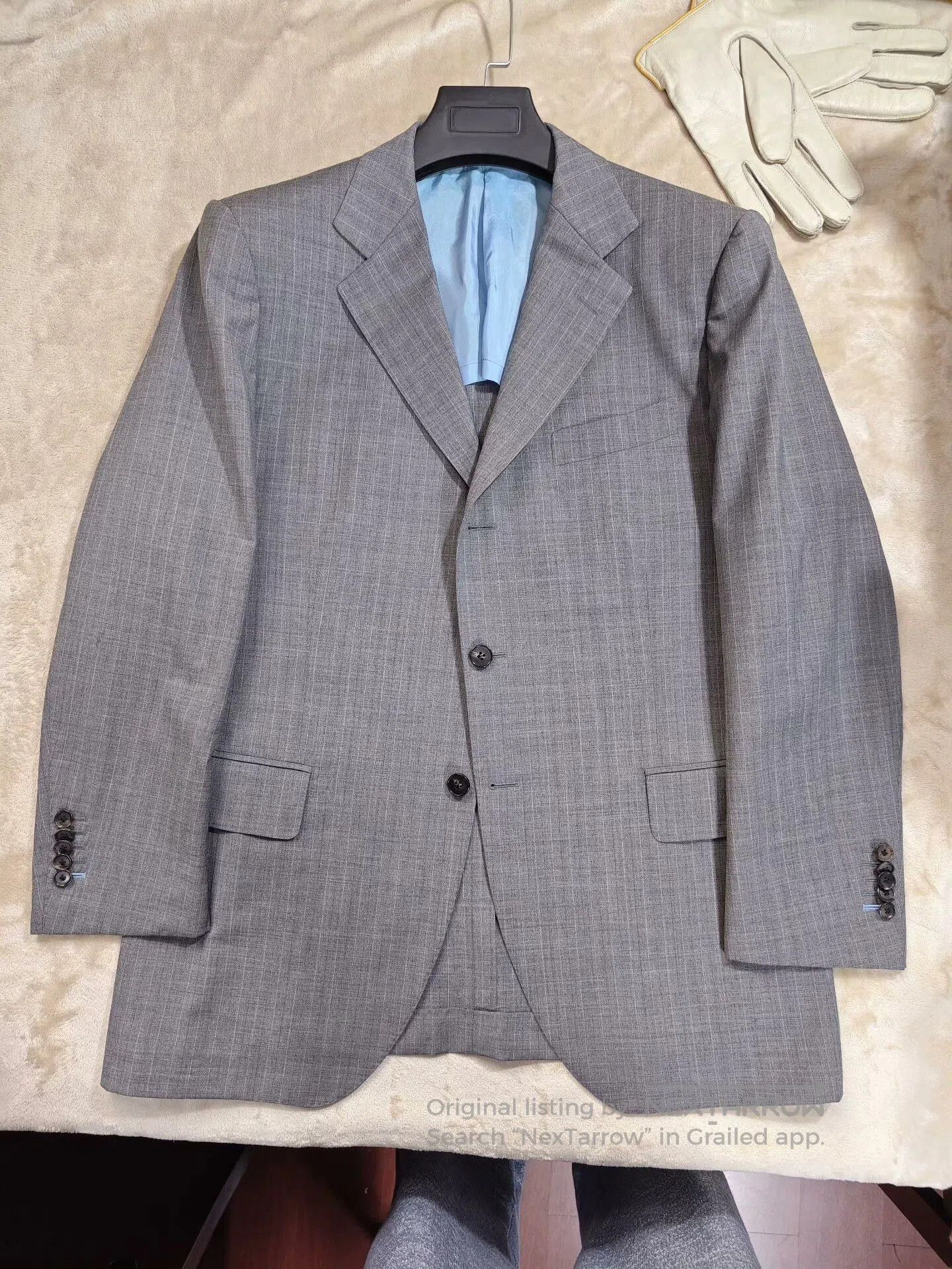 SCABAL Custom Scabal Gray Stripe Suit Jacket. Size US M / EU 48-50 / 2 - 5 Thumbnail