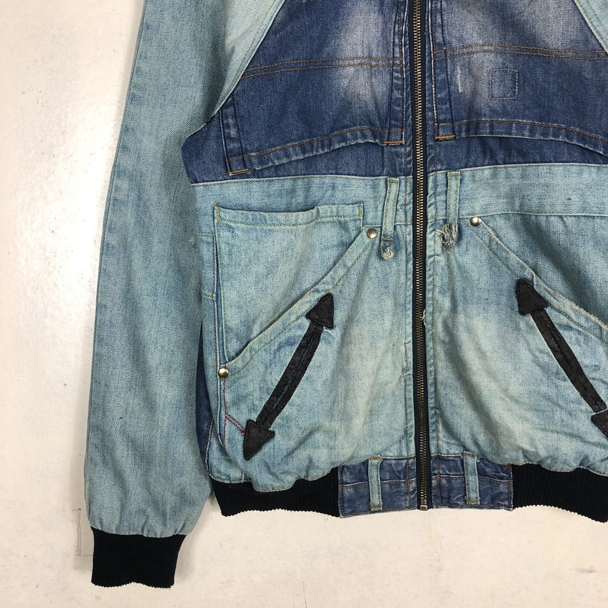 Japanese Brand 📌VINTAGE BOMBER DENIM JACKET INDIGO DESIGN DESIGUAL Size US S / EU 44-46 / 1 - 5 Thumbnail