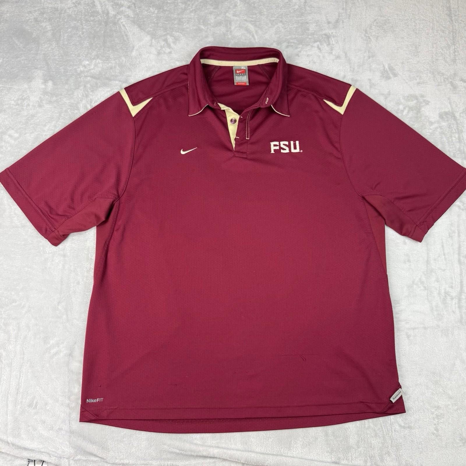 Nike Nike Team Florida State FSU Polo Shirt VTG Maroon NCAA XL Size US XL / EU 56 / 4 - 2 Thumbnail