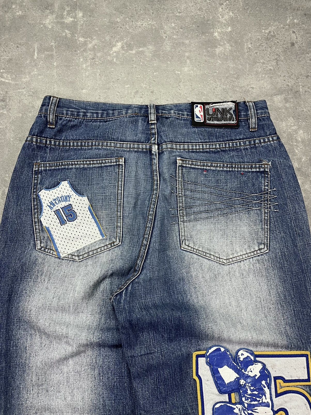 NBA UNK NBA Denver Nuggets Printed Baggy Denim Jeans 34 Size US 34 / EU 50 - 13 Thumbnail