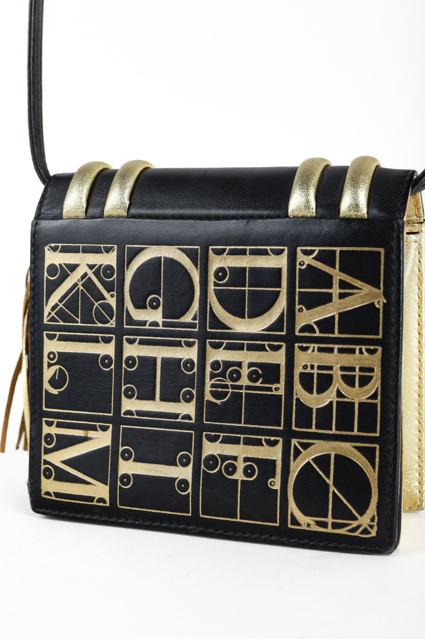 Paloma Picasso × Vintage Paloma Picasso 1980s Leather Golden Trim Book-Style Mini Bag Size ONE SIZE - 8 Thumbnail