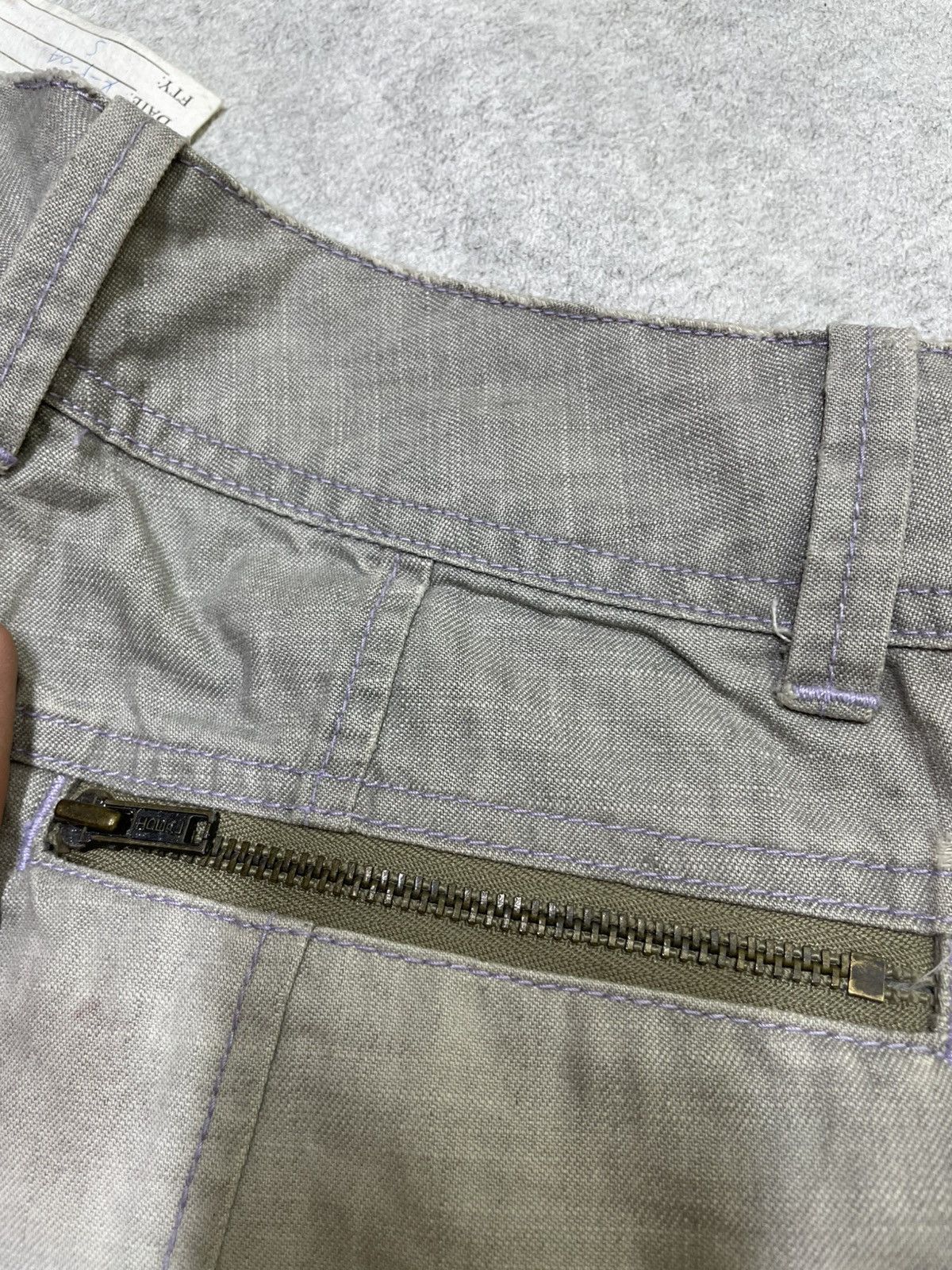 If Six Was Nine × Japanese Brand × Le Grande Bleu (L.G.B.) Detail crash break mix leather trashed flared jean Size US 27 - 11 Thumbnail